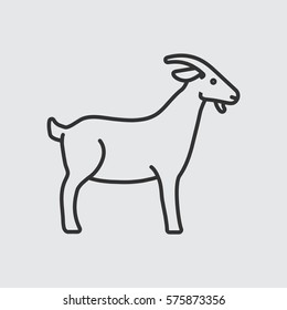 Goat web line icon.