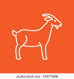 Goat web line icon.