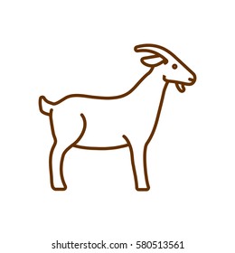 Goat Web Line Icon.