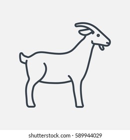 Goat web line icon.