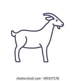 Goat web line icon.
