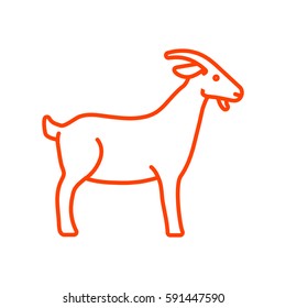 Goat web line icon.