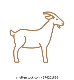 Goat web line icon.