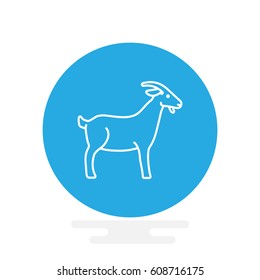 Goat web line icon.