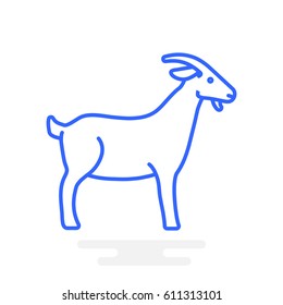 Goat web line icon.