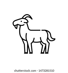 Goat web line icon vector isolated on white background
