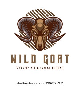 Ilustración vectorial del diseño del logotipo de Goat Wild
