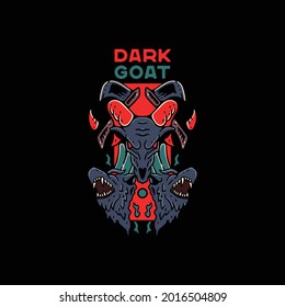 Goat and wolf illustration character