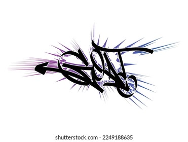 GOAT word graffiti style art