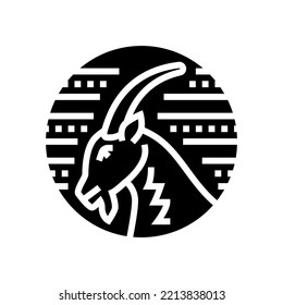 goat zodiac glyph icon vector. goat zodiac sign. isolated symbol illustration