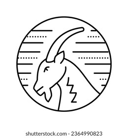 goat zodiac line icon vector. goat zodiac sign. isolated contour symbol black illustration
