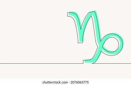 Goat zodiac symbol icon in thin line style