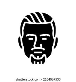 Goatee Beard Hair Style Glyph Icon Vector. Goatee Beard Hair Style Sign. Isolated Symbol Illustration