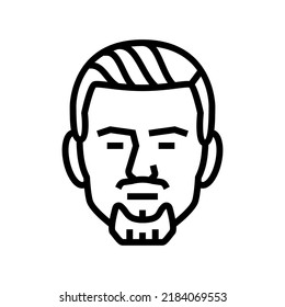 Goatee Beard Hair Style Line Icon Vector. Goatee Beard Hair Style Sign. Isolated Contour Symbol Black Illustration