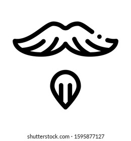 Goatee Beard Mustache Icon Vector. Outline Goatee Beard Mustache Sign. Isolated Contour Symbol Illustration