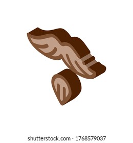 Vector de ícono de bigote de barba de cabra. Señal isométrica de bigote de cabra. ilustración de símbolo aislado de color