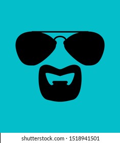 Goatee Beard in Sunglasses isolated. Cool hairstyle vector illustration