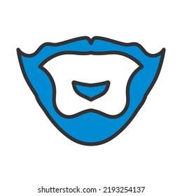 Goatee Icon. Editable Bold Outline With Color Fill Design. Vector Illustration.