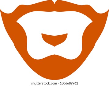 Goatee Icon. Flat Color Design. Vector Illustration.