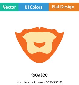 Goatee icon. Flat color design. Vector illustration.