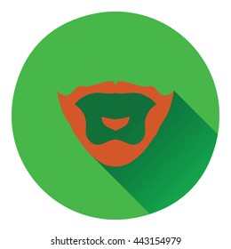 Goatee icon. Flat color design. Vector illustration.