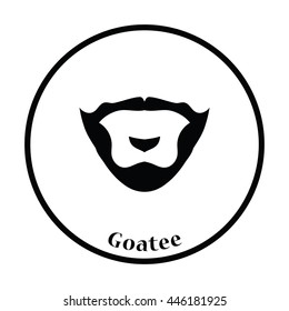 Goatee icon. Thin circle design. Vector illustration.