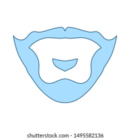 Goatee Icon. Thin Line With Blue Fill Design. Vector Illustration.