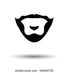 Goatee icon. White background with shadow design. Vector illustration.
