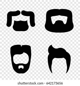 Goatee icons set. set of 4 goatee filled icons such as