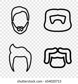 Goatee icons set. set of 4 goatee outline icons such as