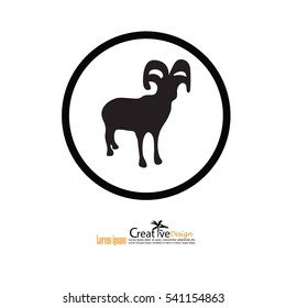 goat.goat icon with map pointer.vector illustration.