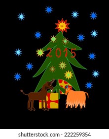 Goats celebrates Christmas and New Year