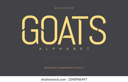 Goats creative modern urban alphabet font. Digital abstract moslem, futuristic, fashion, sport, minimal technology typography. Simple numeric vector illustration