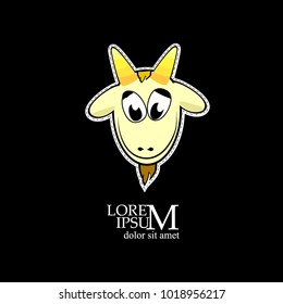 The goat's head is funny. Vector