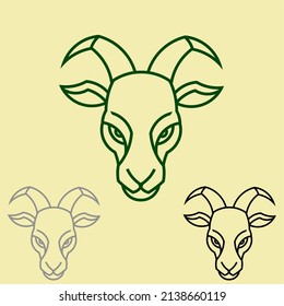 Goat's Head Lineart Logo Vector