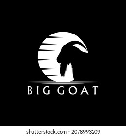 A goat's head silhouette logo made in a simple and modern way where this logo is perfect for your creative industry logo.