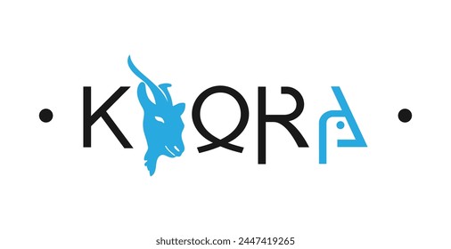 Ziegenmilch. Logo. Stempel. Vektorillustration. Farblogo auf weißem Hintergrund