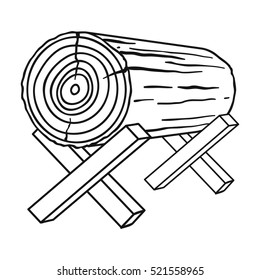 Goats for sawing icon in  style isolated on white background. Sawmill and timber symbol stock vector illustration.