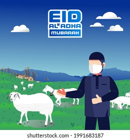 Goats and Sheeps for Eid Al Adha Mubarak.eps