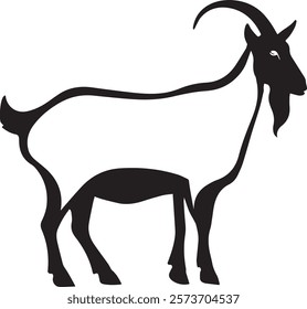 A Goats Silhouette Vector ,Goat silhouette vector illustration