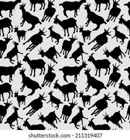 Goats Silhouettes Seamless