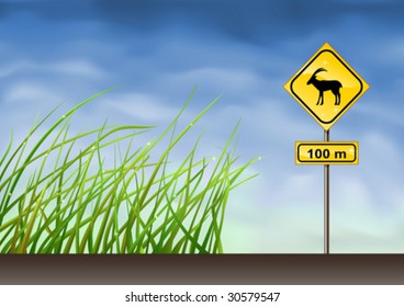 Goats warning sign (other landscapes are in my gallery)
