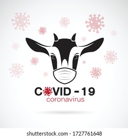 Goats wearing a mask to protect against the covid-19 virus., Breathing mask on goat face flat vector icon for apps and websites. Easy editable layered vector illustration. 