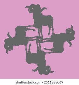 goat-shaped ceramic design with pink color