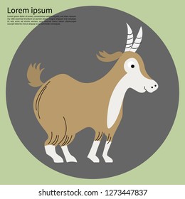 Goat.Vector Cartoon Flat Illustration