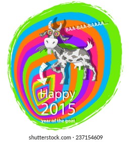 Goat.Vector Happy new year 2015,Chinese astrological year of goat .Abstract background,banner poster