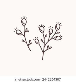 Goat-willow twigs vector illustration. Perfect for Easter banner, postcard, poster, party and other decorations.
