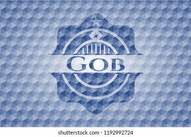 Gob blue hexagon emblem.