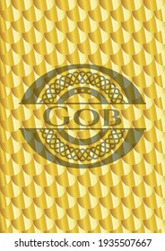 Gob gold badge. Scales pattern. Vector Illustration. Detailed. 