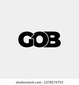 GOB initial letter monogram typography logo vector